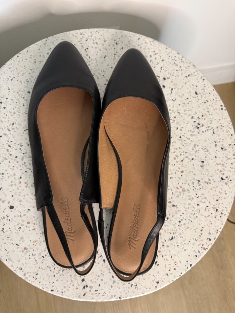 Madewell Margot slingback in Black leather, New condition